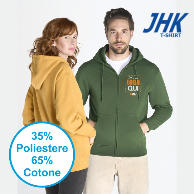 Immagine Felpa JHK con cappuccio unisex | 35% COT+65% POL | 290 gr/m2