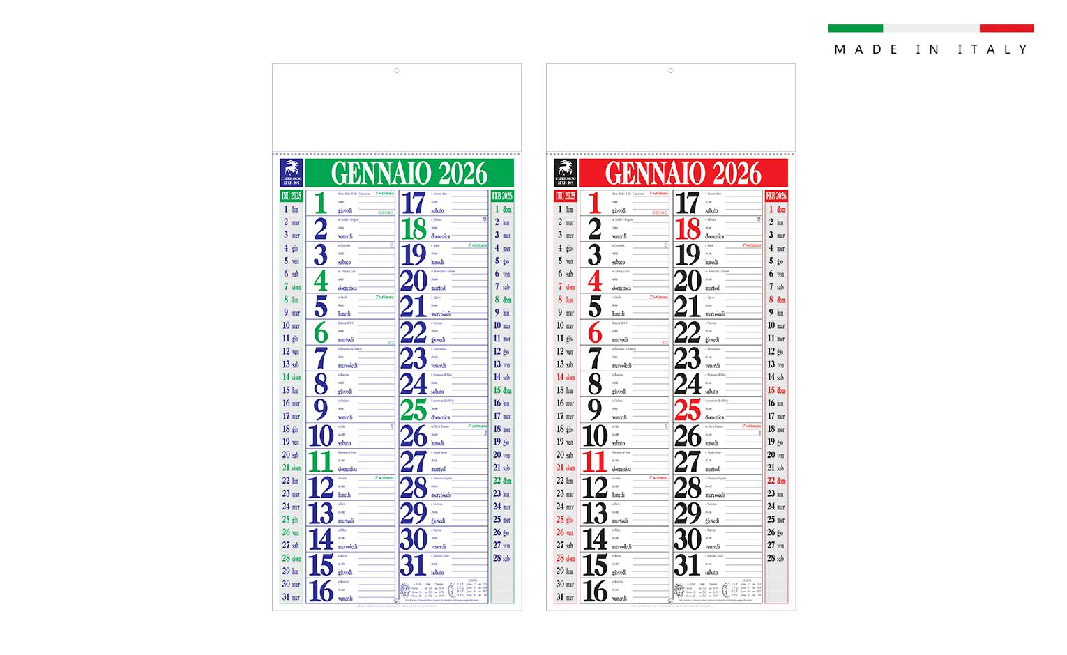 Immagine CALENDARIO OLANDESE MAXI 33x70 12 FOGLI
