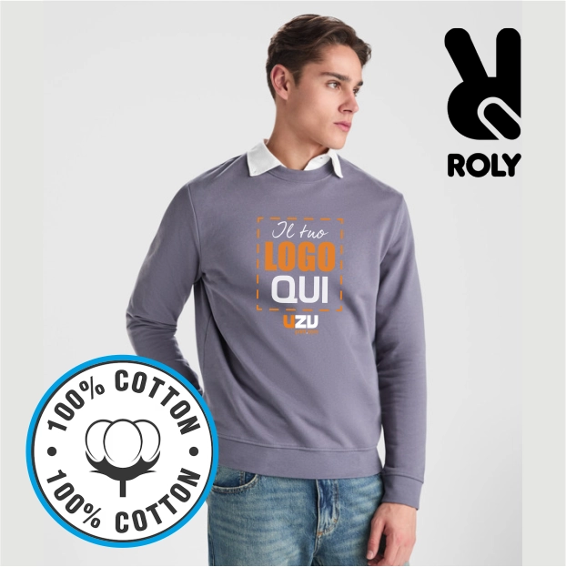 Immagine Felpa girocollo TELENO Roly | 100% cot | 320 gr personalizzata con stampa o ricamo