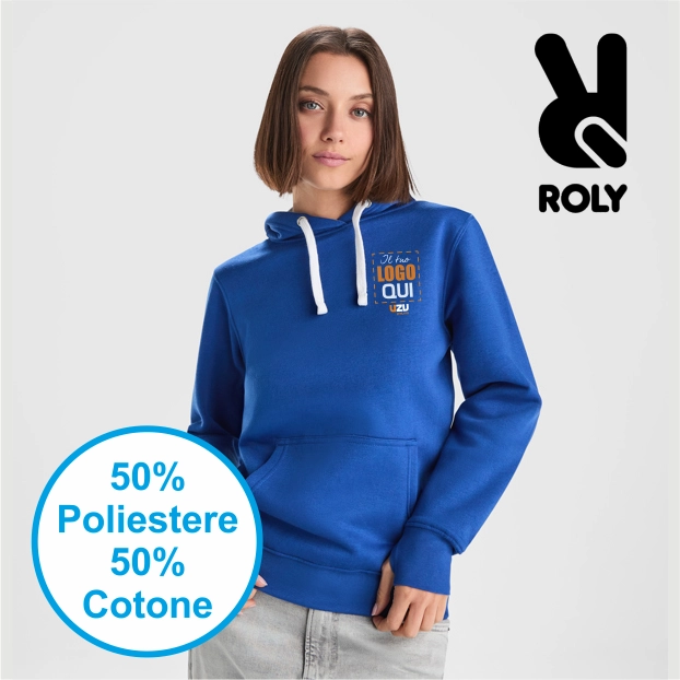 Immagine Felpa Cappuccio URBAN WOMAN Roly | 50% cot+50% pol | 280 gr personalizzata con stampa o ricamo