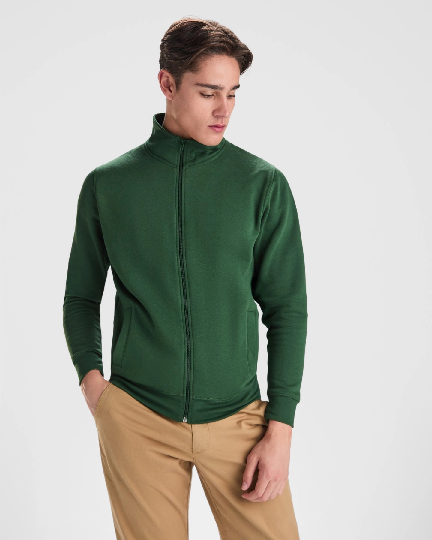 Immagine Felpa collo alto zip ULAN Roly | 50% cot+50% pol | 280 gr personalizzata con stampa o ricamo