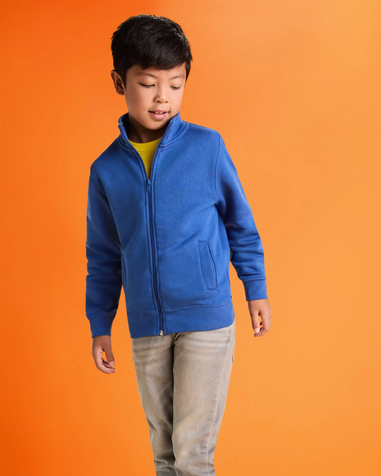 Immagine Felpa collo alto zip ULAN Kids Roly | 50% cot+50% pol | 280 gr personalizzata con stampa o ricamo