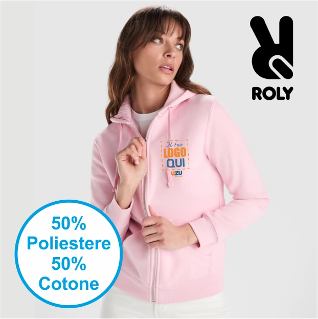 Immagine Felpa Cappuccio VELETA Roly | 50% cot+50% pol | 280 gr personalizzata con stampa o ricamo