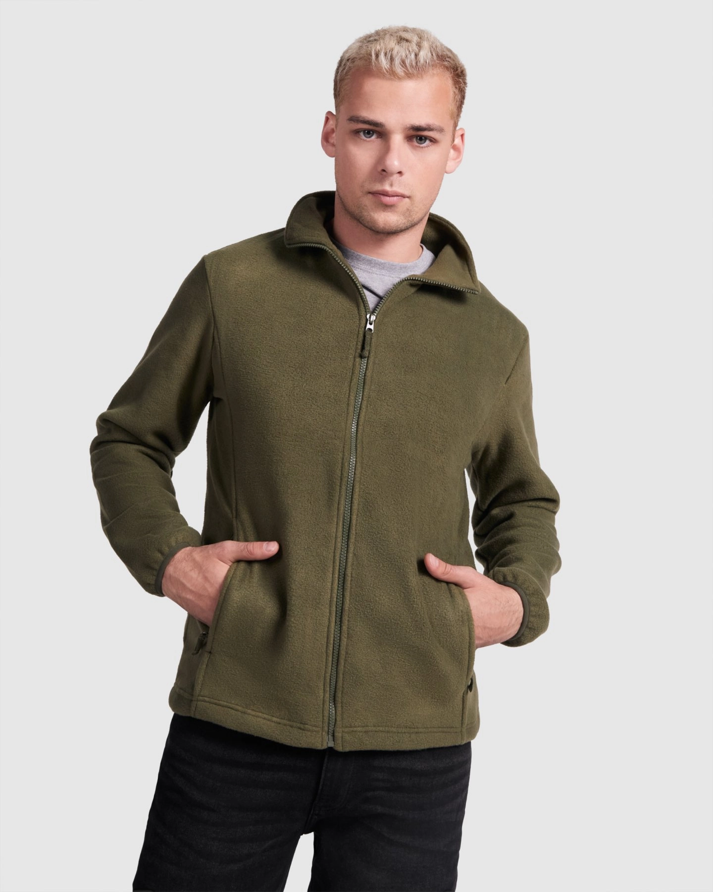 Immagine Felpa collo alto zip ARTIC HOMBRE Roly | 100% pol. | 300 gr personalizzata con stampa o ricamo