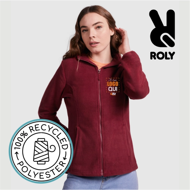Immagine Felpa collo alto zip ARTIC MUJER Roly |100% pol. | 300 gr personalizzata con stampa o ricamo