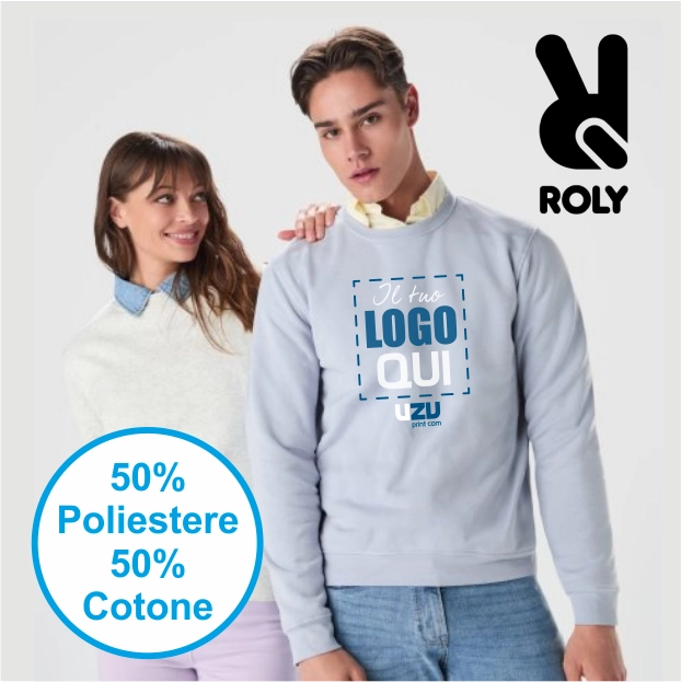 Immagine Felpa Girocollo CLASICA Roly | 50% cot.+50% pol | 280 gr personalizzata con stampa o ricamo 
