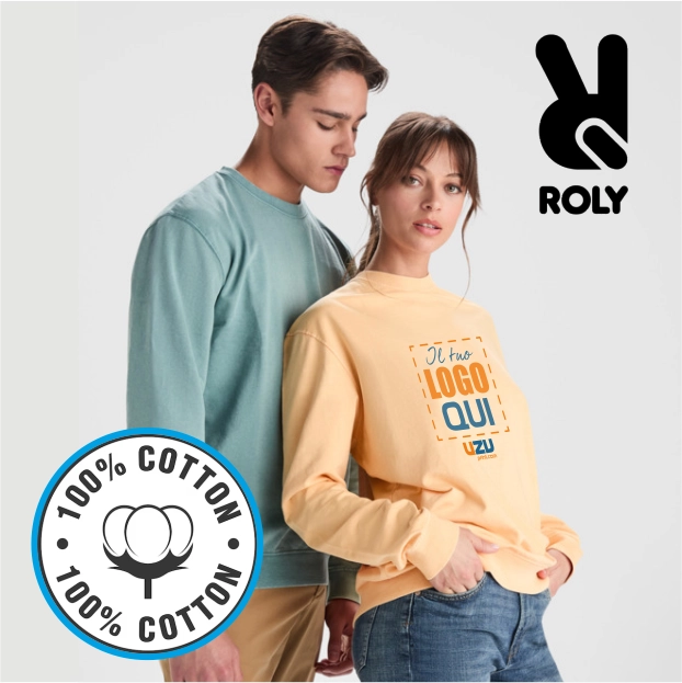 Immagine Felpa girocollo JAYA Roly | 100% cot | 250 gr personalizzata con stampa o ricamo