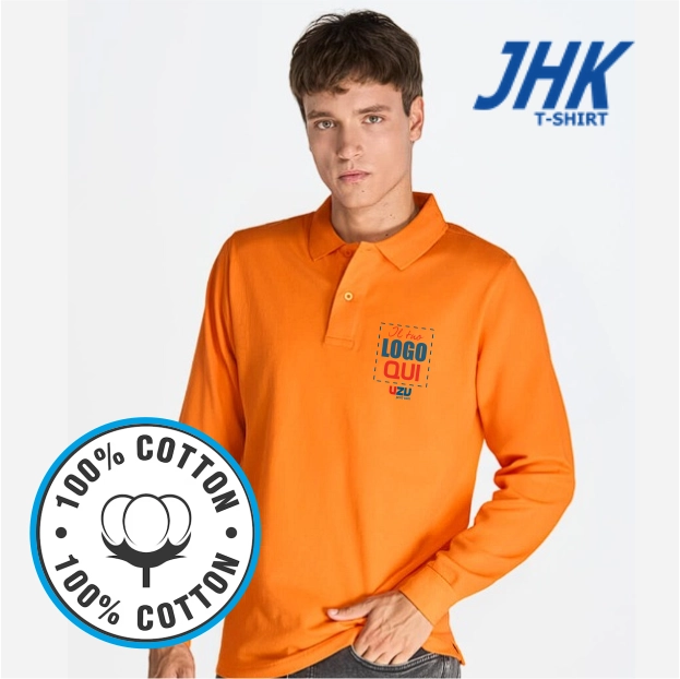 Immagine PPOLO jhk pora210ls M/L | 100% cotone | 210gr personalizzata con stampa o ricamo