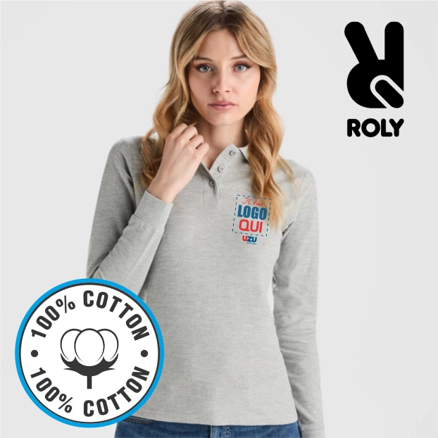 Immagine Polo ESTRELLA Roly M/L WOMAN | 100% cotone | 220gr personalizzata con stampa o ricamo