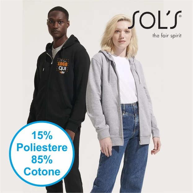 Immagine FELPA UNISEX SOL'S CALIPSO | 85%cot / 15%pol