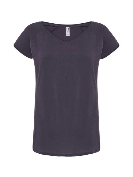 Immagine T-SHIRT DONNA COLLO A V URBAN SEA | 100% COT | 120 gr personalizzata con stampa o ricamo