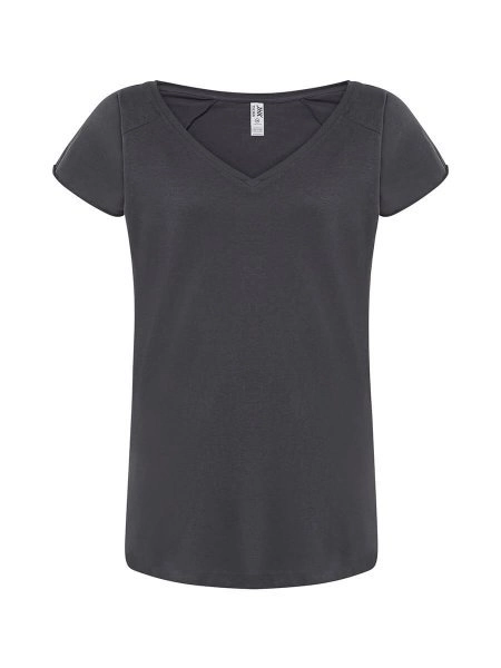 Immagine T-SHIRT DONNA COLLO A V URBAN SEA | 100% COT | 120 gr personalizzata con stampa o ricamo