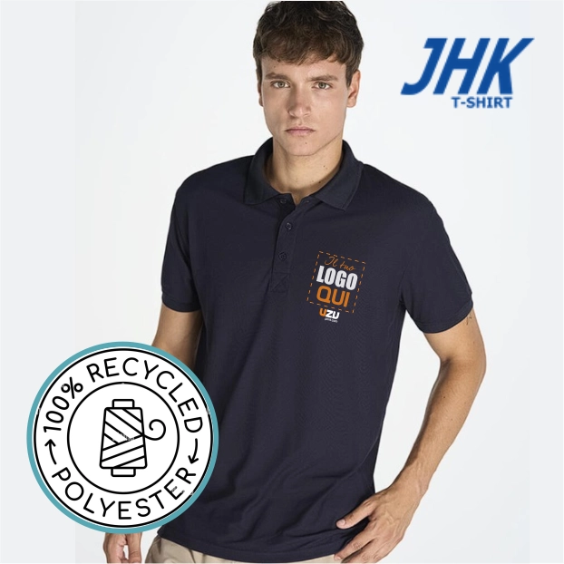 Immagine POLO SPORT PIQUE HKJ | 100% Poliestere Riciclato | 160gr personalizzata con stampa o ricamo