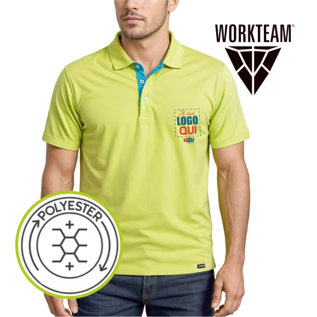 Immagine POLO Workteam bicolore | 100% poliestere | 160gr personalizzata con stampa o ricamo