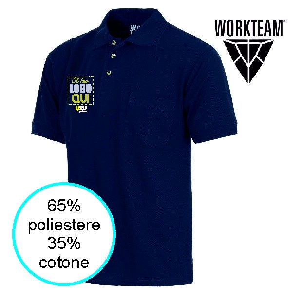 Immagine POLO CON TASCHINO WORKTEAM | 65%Pol. 35% cot. | 180gr | personalizzata con stampa o ricamo
