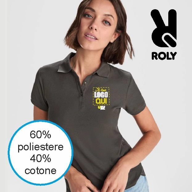 Immagine Polo PEGASO WOMAN PREMIUM Roly | 60% Cotone | 220gr personalizzata con stampa o ricamo