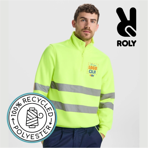 Immagine Felpa con mezza zip SPICA Roly | 100% pol | 280 g/m² personalizzata con stampa o ricamo