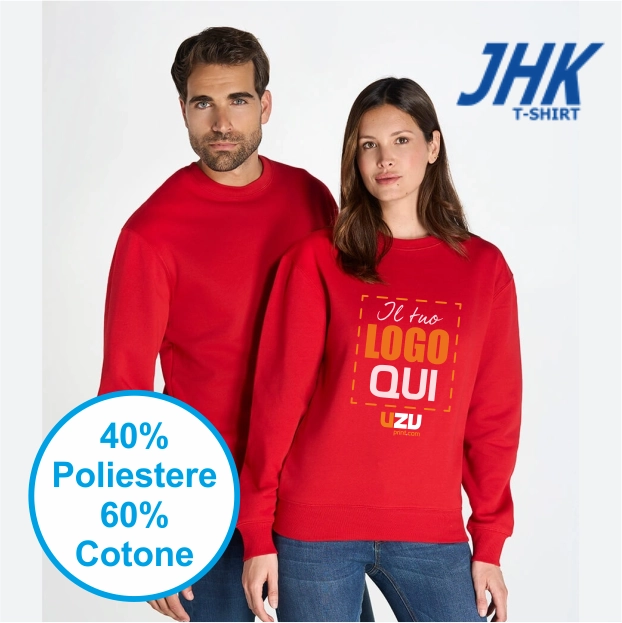 Immagine FELPA UNISEX GIROCOLLO | 60% COT+ 40% POL | 265 gr/m2 personalizzata con stampa o ricamo