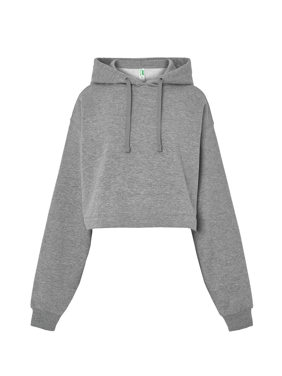 Immagine FELPA DONNA CAPPUCCIO REGULAR CROPPED JHK | 60% COT + 40% POL | 290 gr/m2 personalizzata con stampa o ricamo