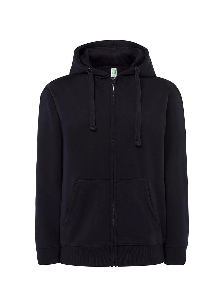 Immagine FELPA DONNA JHK CAPPUCCIO E ZIP LEGGERA FRENCH TERRY | 60% COT+40% POL | 240 gr/m2 personalizzata con stampa o ricamo 