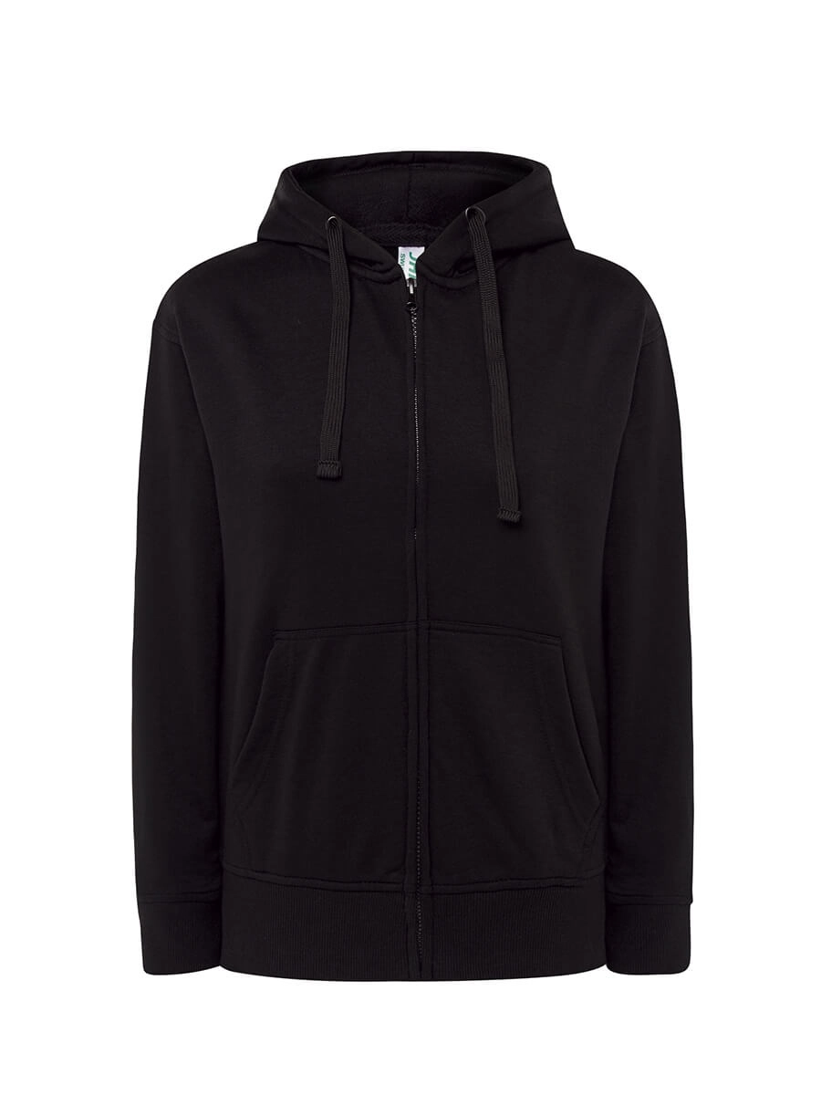 Immagine FELPA DONNA JHK CAPPUCCIO E ZIP LEGGERA FRENCH TERRY | 60% COT+40% POL | 240 gr/m2 personalizzata con stampa o ricamo 