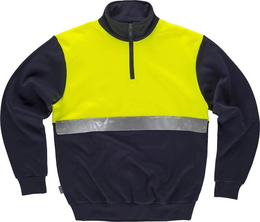 Immagine FELPA Workteam ALTA VISIBILITA BANDA RIFRANGENTE | 65% POL+35% COT | 280 gr/m2 personalizzata con stampa o ricamo