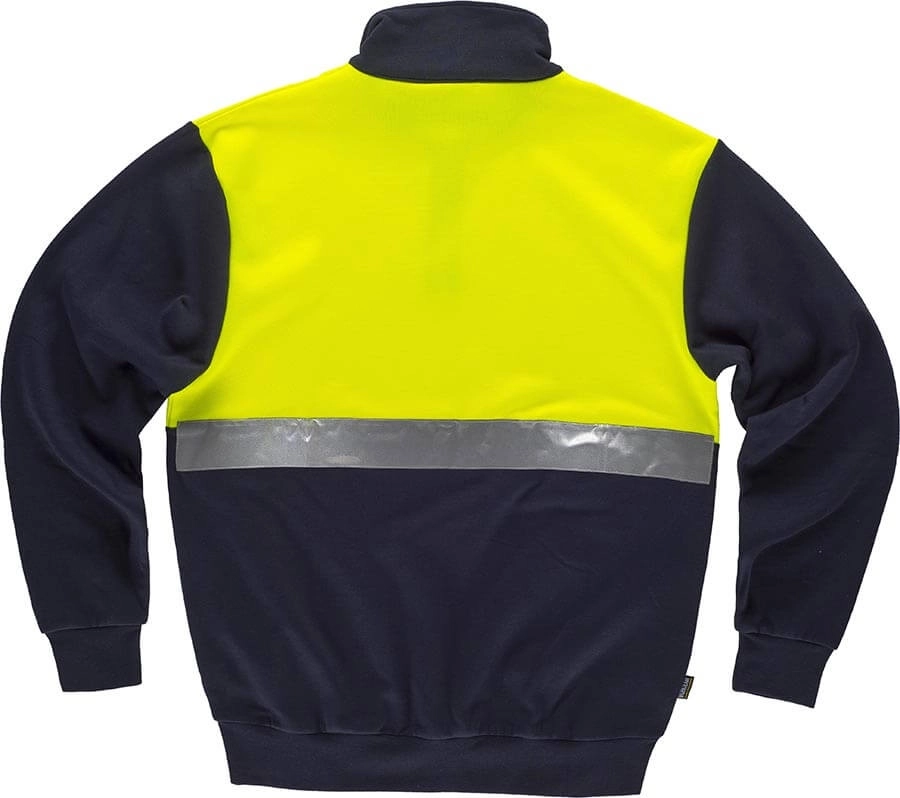 Immagine FELPA Workteam ALTA VISIBILITA BANDA RIFRANGENTE | 65% POL+35% COT | 280 gr/m2 personalizzata con stampa o ricamo