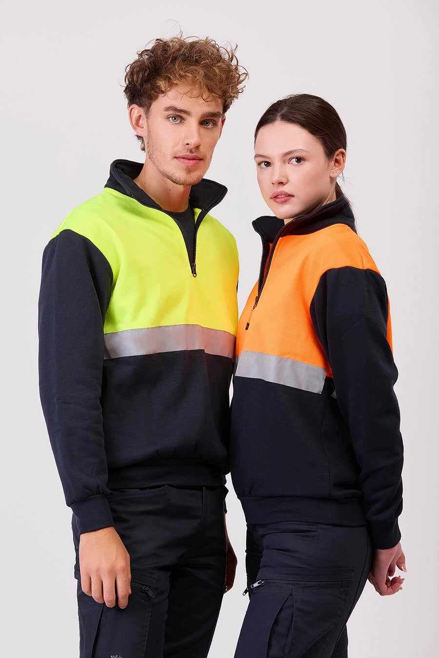 Immagine FELPA Workteam ALTA VISIBILITA BANDA RIFRANGENTE | 65% POL+35% COT | 280 gr/m2 personalizzata con stampa o ricamo