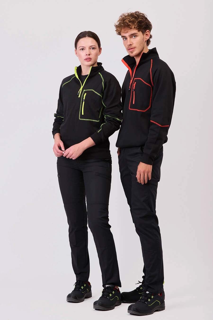 Immagine FELPA Workteam mezza zip | 65% POL+35% COT | 280 gr/m2 personalizzata con stampa o ricamo 