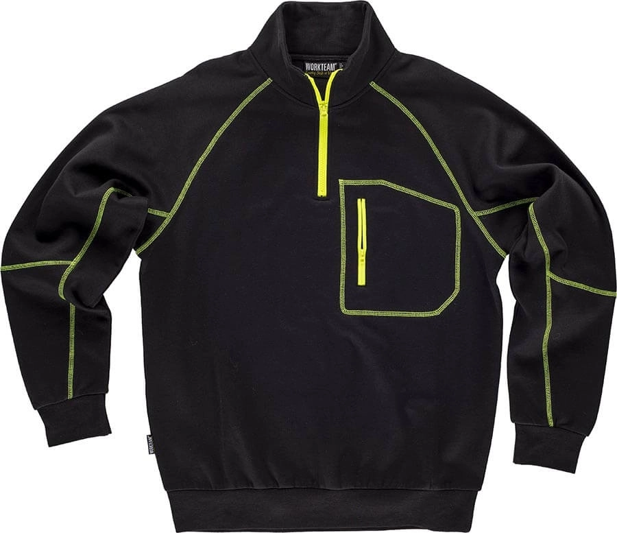 Immagine FELPA Workteam mezza zip | 65% POL+35% COT | 280 gr/m2 personalizzata con stampa o ricamo 
