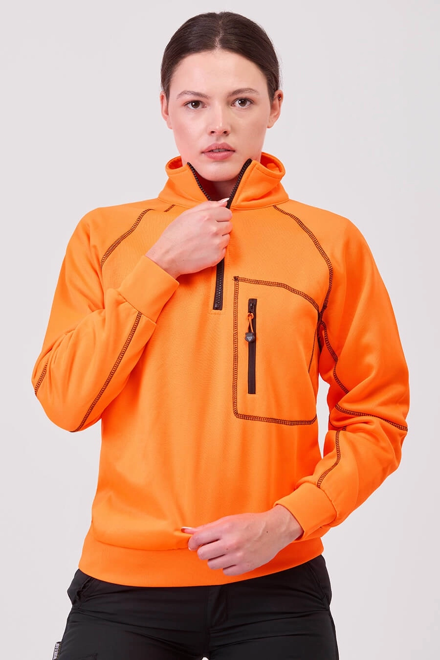 Immagine FELPA Workteam ALTA VISIBILITA Mezza Zip | 100% POL | 280 gr/m2 personalizzata con stampa o ricamo