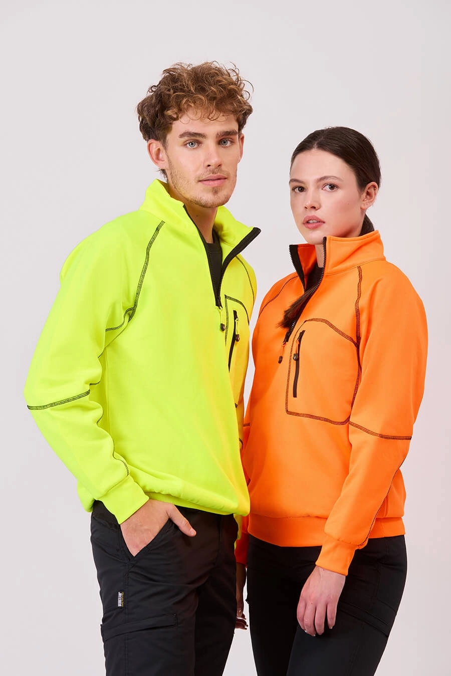 Immagine FELPA Workteam ALTA VISIBILITA Mezza Zip | 100% POL | 280 gr/m2 personalizzata con stampa o ricamo