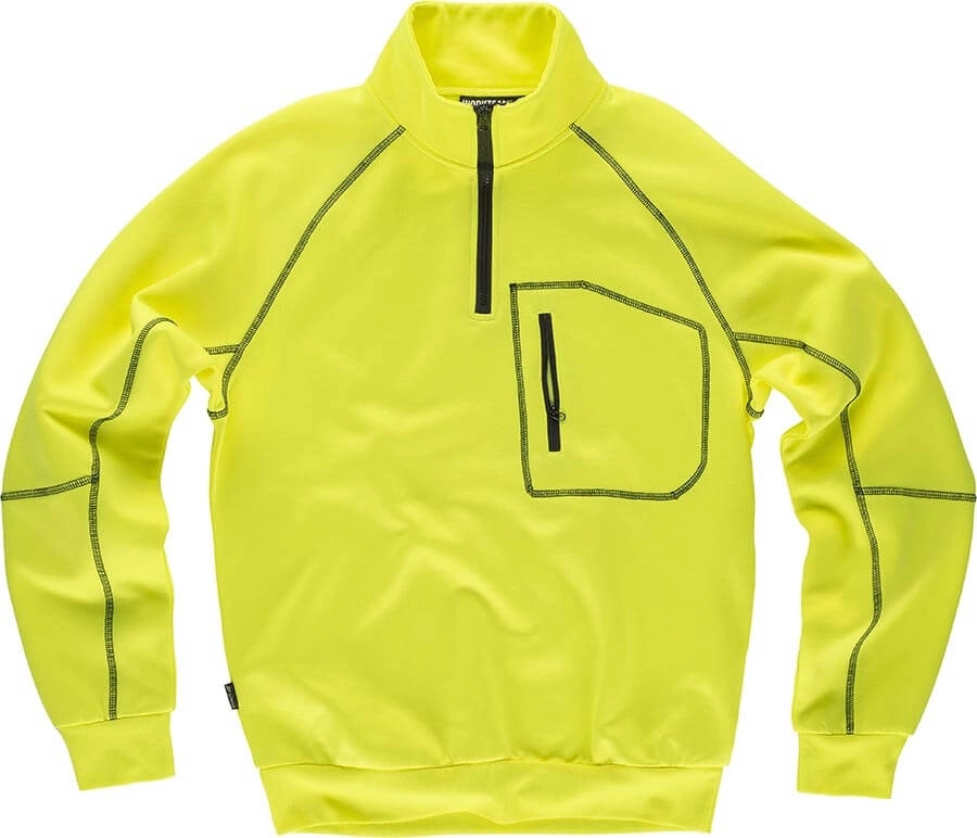 Immagine FELPA Workteam ALTA VISIBILITA Mezza Zip | 100% POL | 280 gr/m2 personalizzata con stampa o ricamo