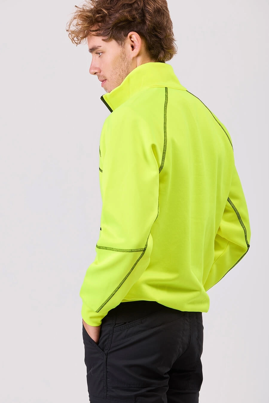 Immagine FELPA Workteam ALTA VISIBILITA Mezza Zip | 100% POL | 280 gr/m2 personalizzata con stampa o ricamo