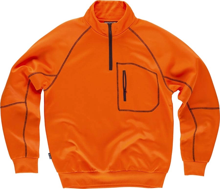 Immagine FELPA Workteam ALTA VISIBILITA Mezza Zip | 100% POL | 280 gr/m2 personalizzata con stampa o ricamo