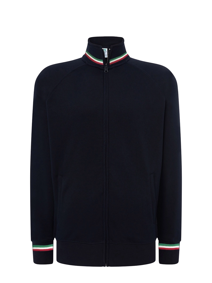 Immagine FELPA JHK UNISEX ZIP INTERA PREMIUM ITALIA | 65% POL+ 35% COT |290 gr/m2 personalizzata con stampa o ricamo
