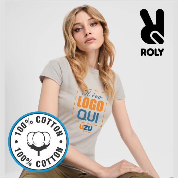 Immagine T-shirt aderente JAMAICA Roly |100% cot |155 g/m² personalizzata con stampa o ricamo