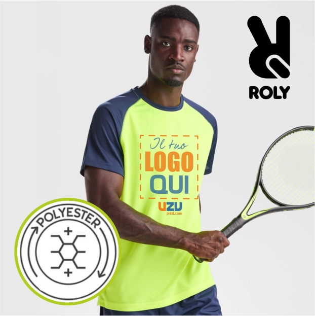 Immagine T-shirt INDIANAPOLIS Roly | 100% pol | 140 g/m² personalizzata con stampa o ricamo