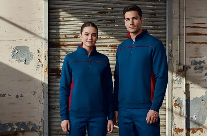 Immagine Felpa mezza zip THUNDER Val | 65% POL+COT | 300 g/m² personalizzata con stampa o ricamo