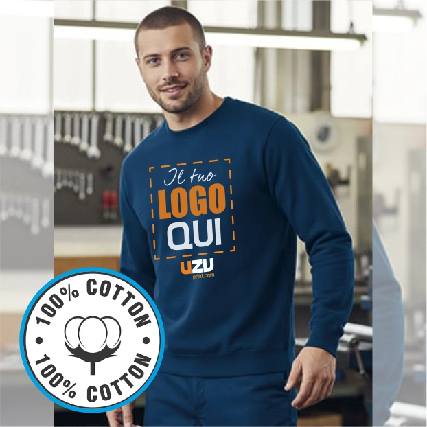 Immagine Felpa girocollo KISALA Val | 100%Cot | 300 g/m2 personalizzata con stampa o ricamo