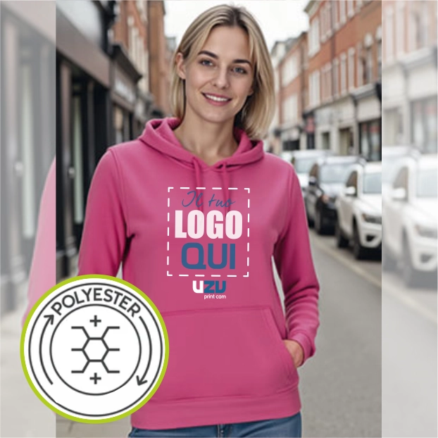 Immagine Felpa cappuccio TOBAGO Val | 100%Pol | 280 g/m2 personalizzata con stampa o ricamo