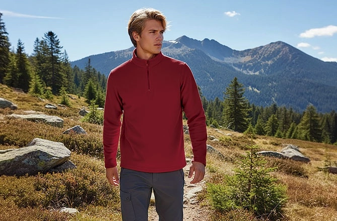 Immagine Maglione pile mezza zip TREKKING Val | 100% Pol | 200 g/m2 personalizzato con stampa o ricamo