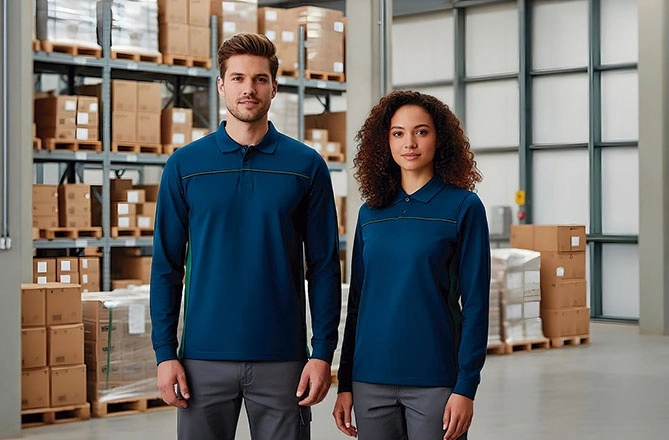 Immagine Polo manica lunga THUNDER Val | 50%Pol+50%Cot | 220 g/m2 personalizzata con stampa o ricamo