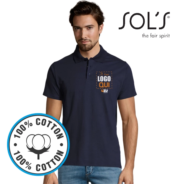 Immagine Polo uomo PRESCOTT Sols | 100% cotone | 170gr personalizzata con stampa o ricamo