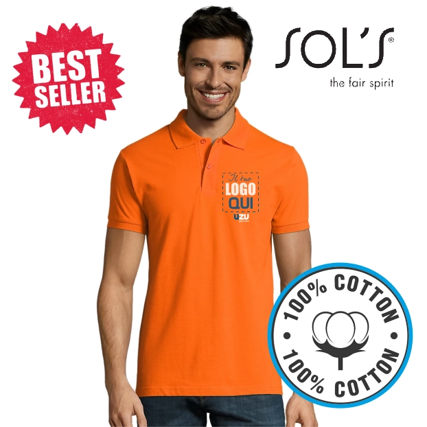 Immagine Polo PERFECT Sols | 100% cotone | 180gr personalizzata con stampa o ricamo