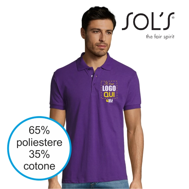 Immagine Polo da lavoro PRIME Sols | 65%Pol-35%Cot. | 200gr personalizzata con stampa o ricamo