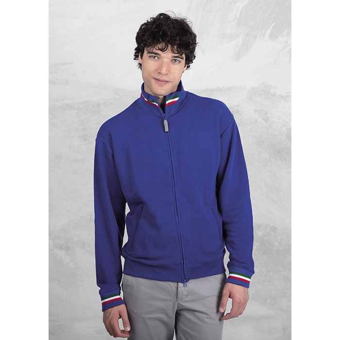 Immagine Felpa Zip Unisex Italia TRICOLORE NAKOTA | 40% pol+60% cot | 300gr personalizzata con stampa o ricamo
