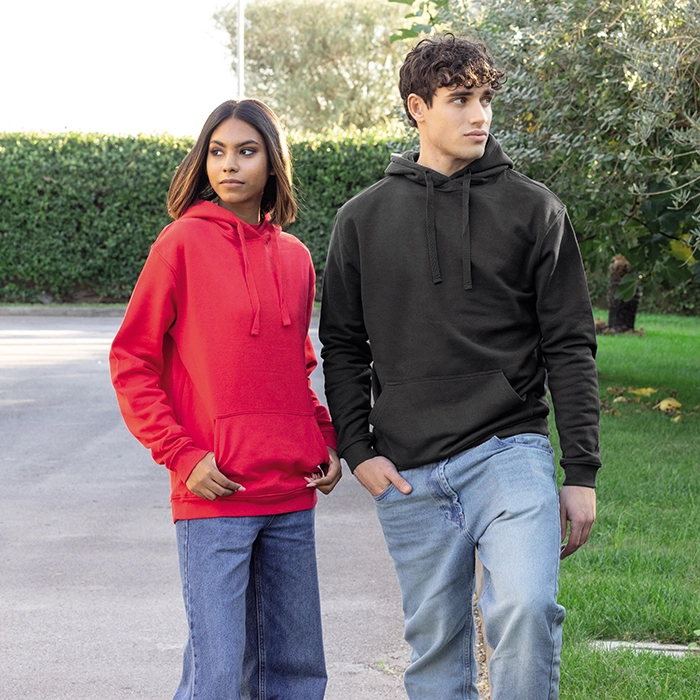 Immagine Falpa Cappuccio unisex HOODIE NAKOTA | 60% cot+ 40% pol | 280 gr personalizzata con stampa o ricamo