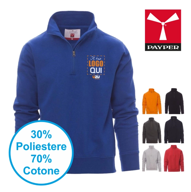 Immagine FELPA MEZZA ZIP CANADA PAYPER 280gr