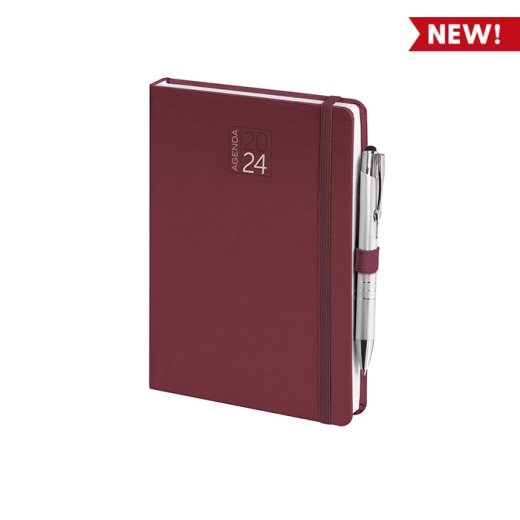 Agenda giornaliera grande personalizzata bordeaux o blu